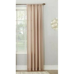 NEW Linen Blend Textured Sheer Rod Pocket Curtain Panel No. 918 SZ 54"x95" Blush